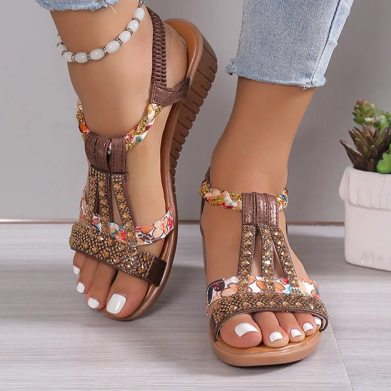 🔥 Women's Summer Rhinestone Open Toe Orthopaedic Sandals