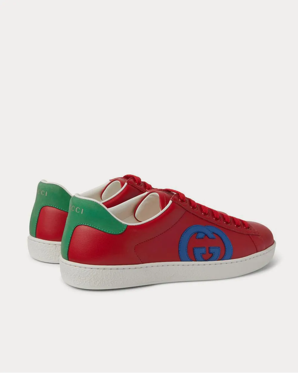 Ace Suede-Trimmed Leather  Red low top sneakers