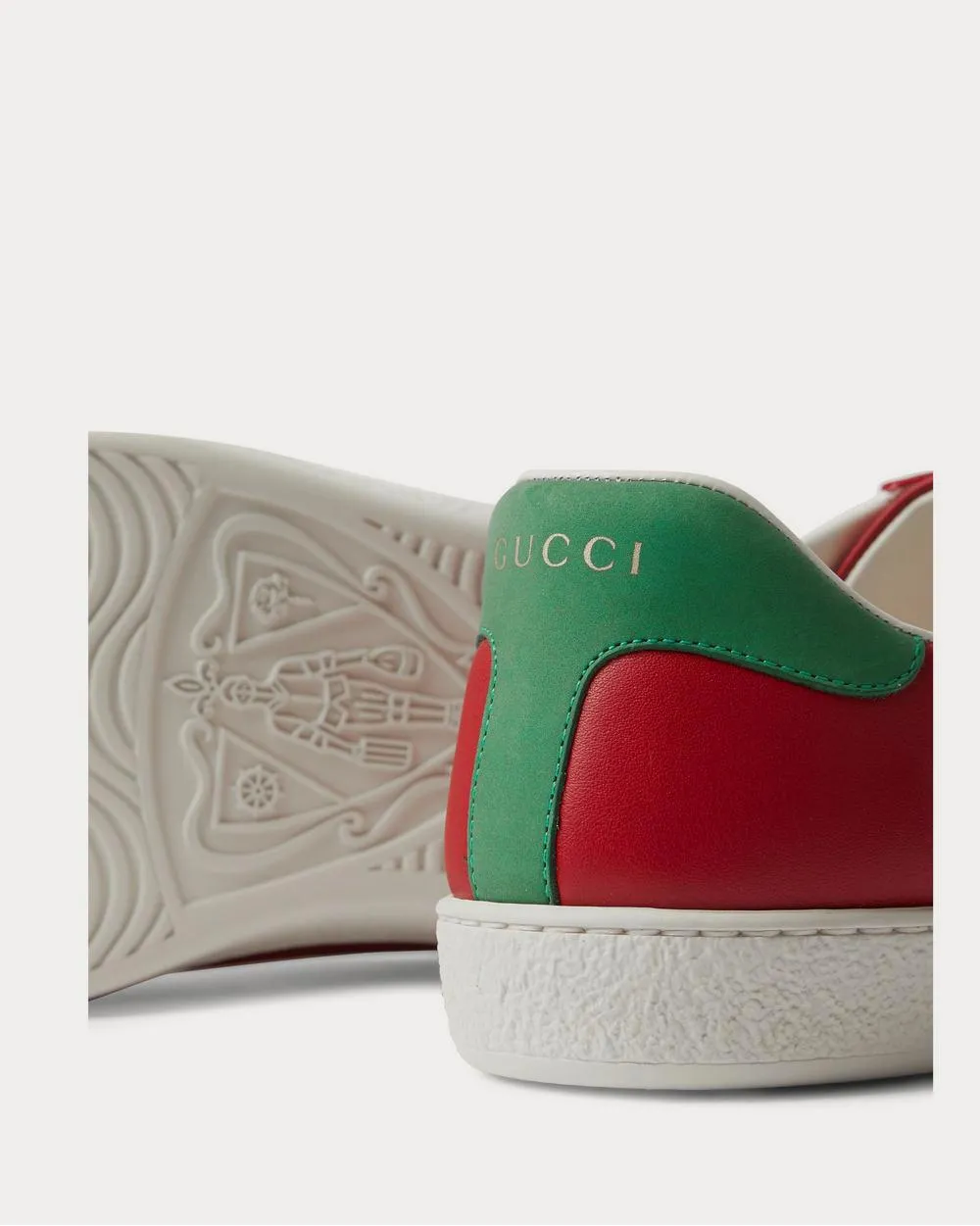 Ace Suede-Trimmed Leather  Red low top sneakers