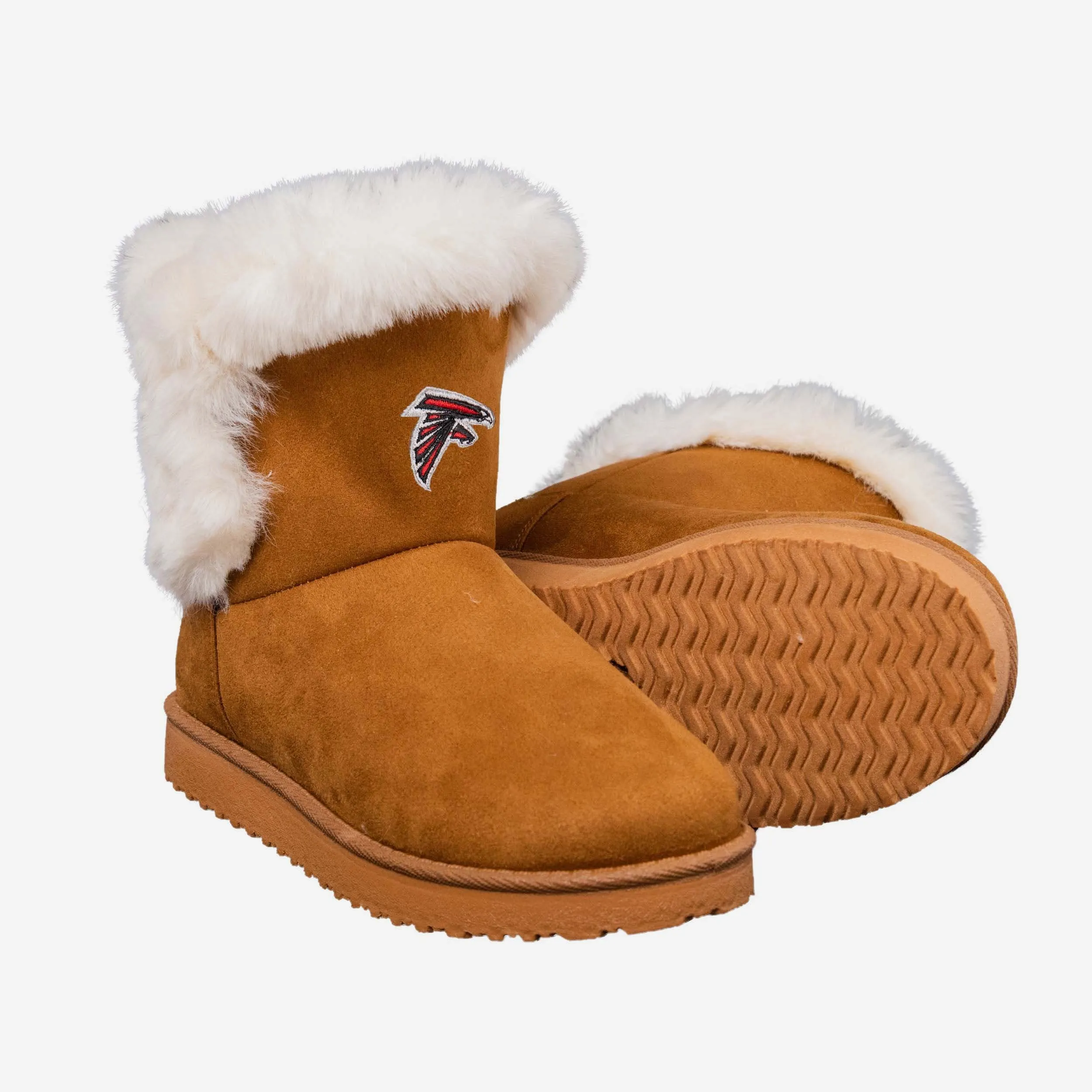Atlanta Falcons Womens White Fur Boot