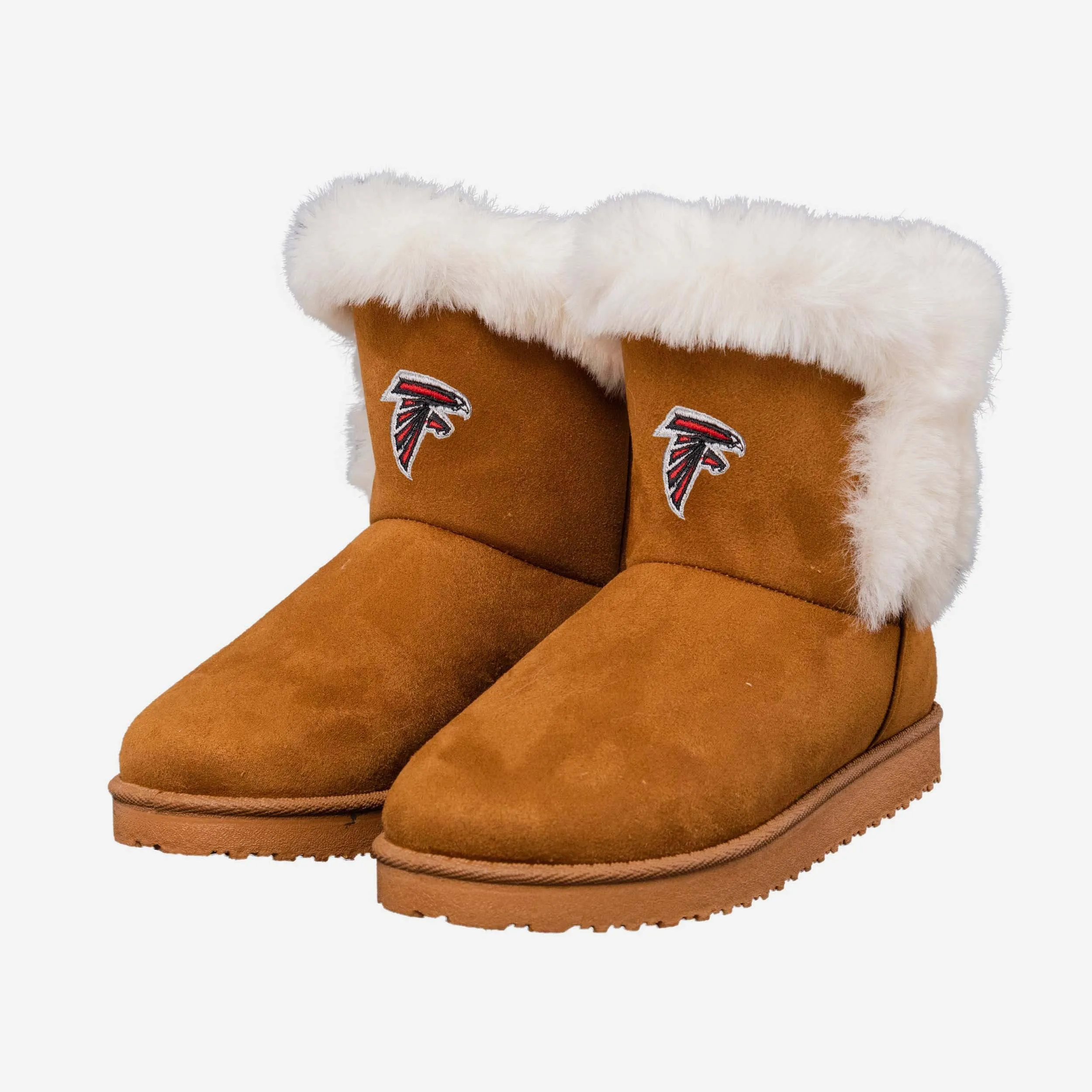 Atlanta Falcons Womens White Fur Boot