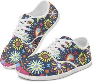 Barefoot Workout Shoes Women Comfortable Lace-Up Shoes Light Minimalist Wide Walking Shoes for Work US 6-13.5 White Sole