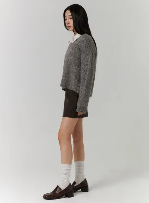 Basic Wool Mini Skirt CD312