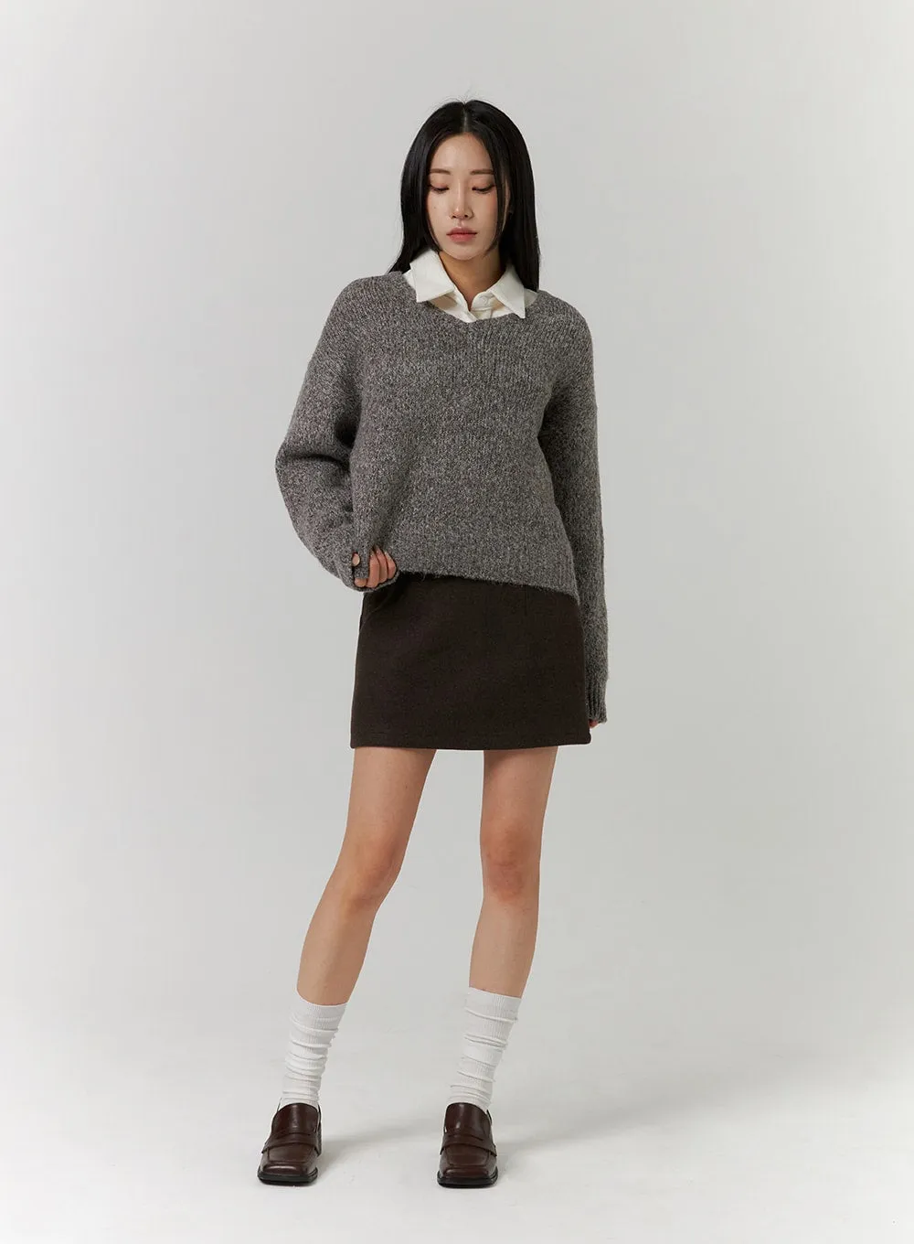 Basic Wool Mini Skirt CD312