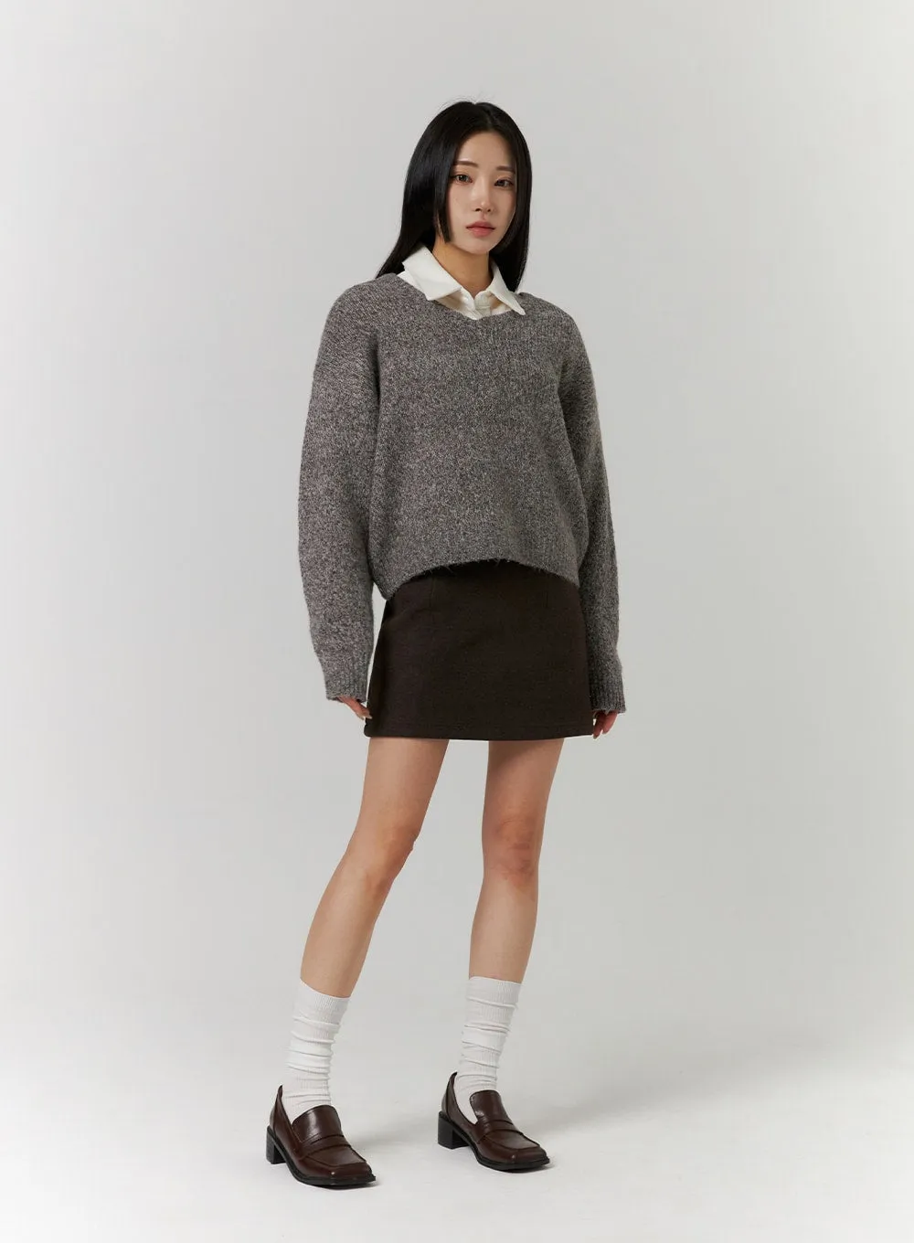 Basic Wool Mini Skirt CD312