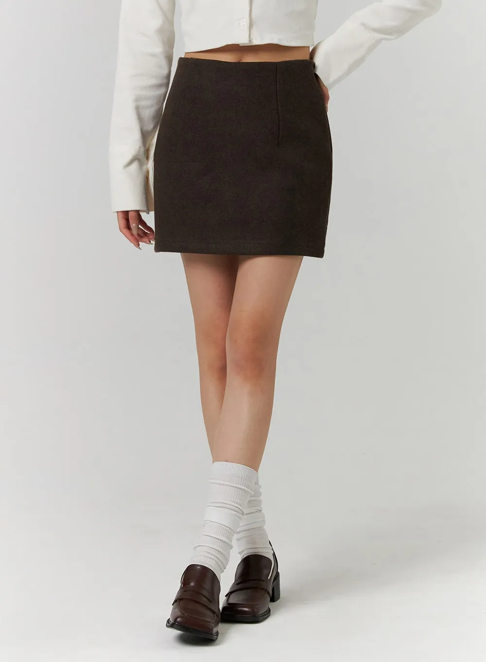 Basic Wool Mini Skirt CD312