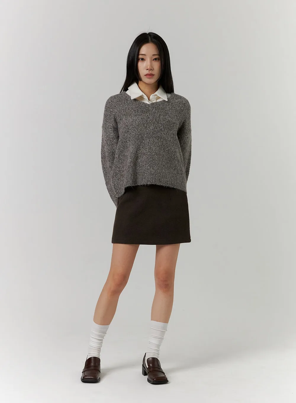 Basic Wool Mini Skirt CD312