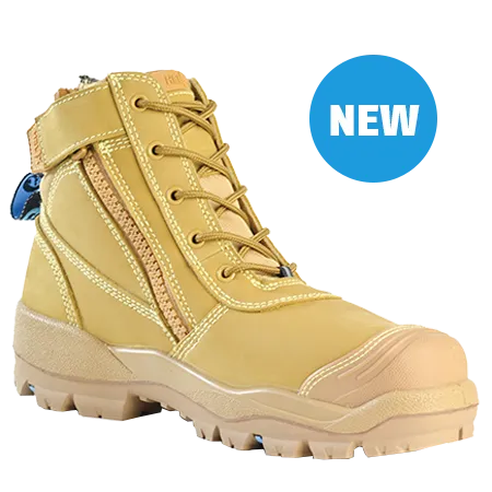Bata Horizon Ultra Wheat Zip Sided Lace Up Safety Shoe (804-88008)