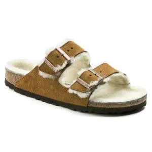 Birkenstock Arizona Shearling Suede Sandals- Mink