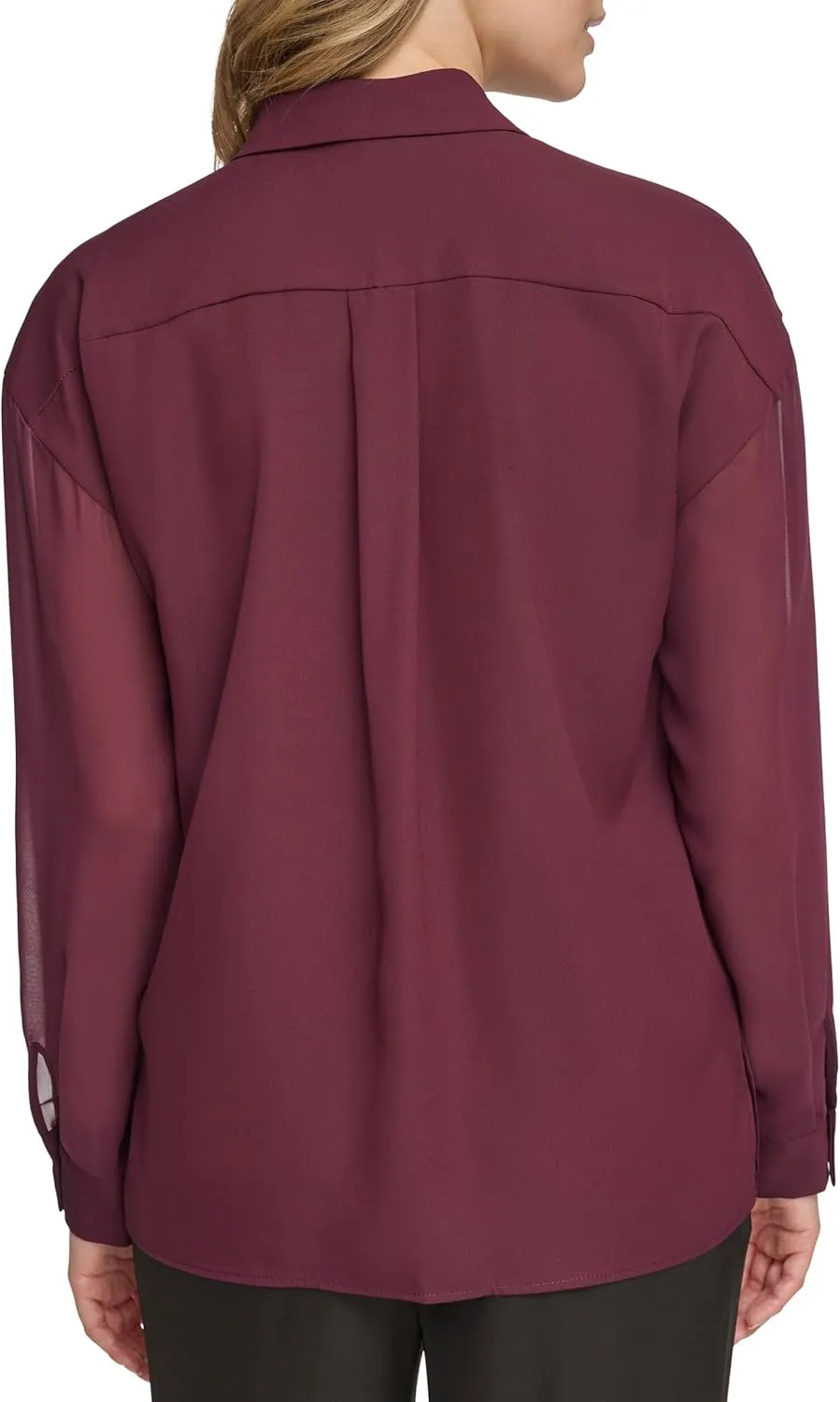 Calvin Klein Women's Button Front Long Sleeve Blouse