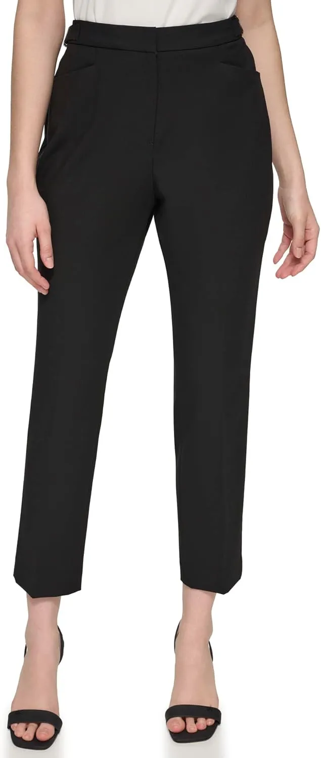 Calvin Klein Women's Woven Flat Pant (Standard and Plus Size)