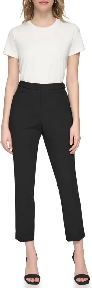 Calvin Klein Women's Woven Flat Pant (Standard and Plus Size)