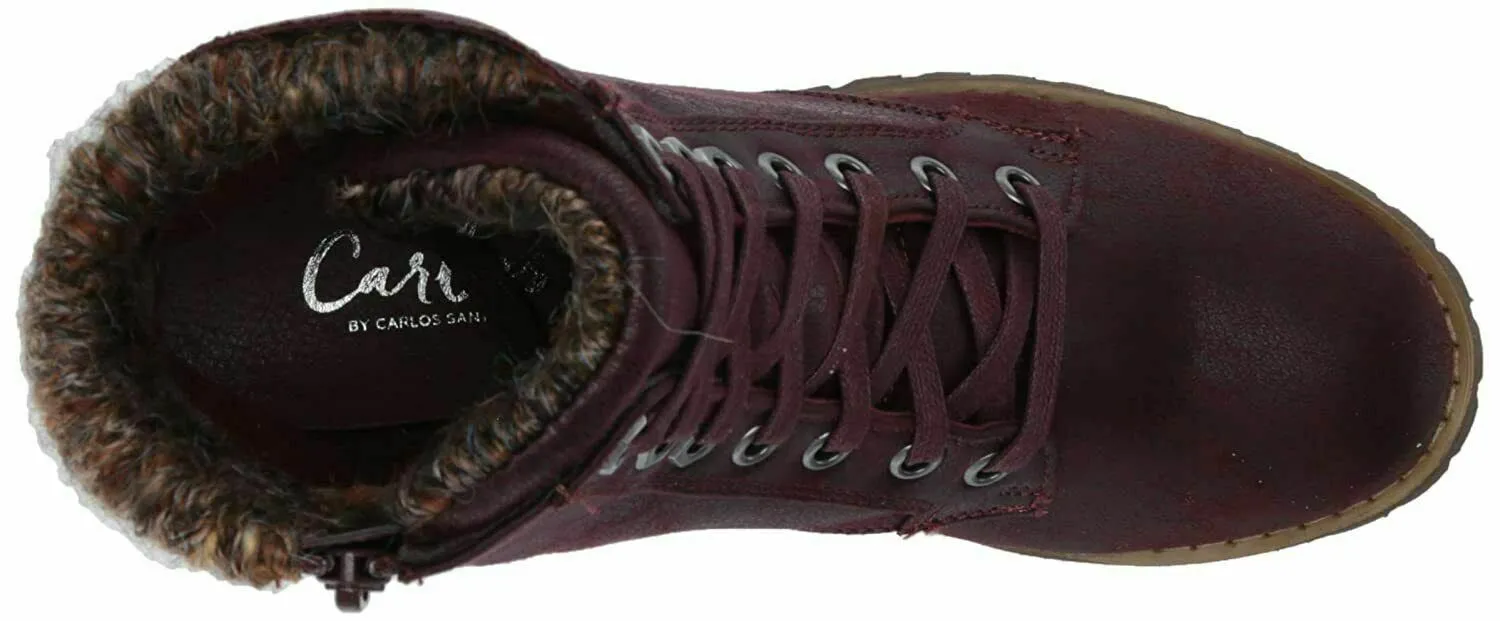Carlos by Carlos Santana Womens Gibson Ankle Boot Lace Up Red Wine Shoes US 8 M