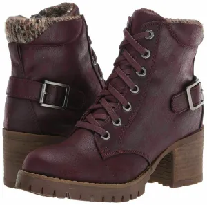Carlos by Carlos Santana Womens Gibson Ankle Boot Lace Up Red Wine Shoes US 8 M