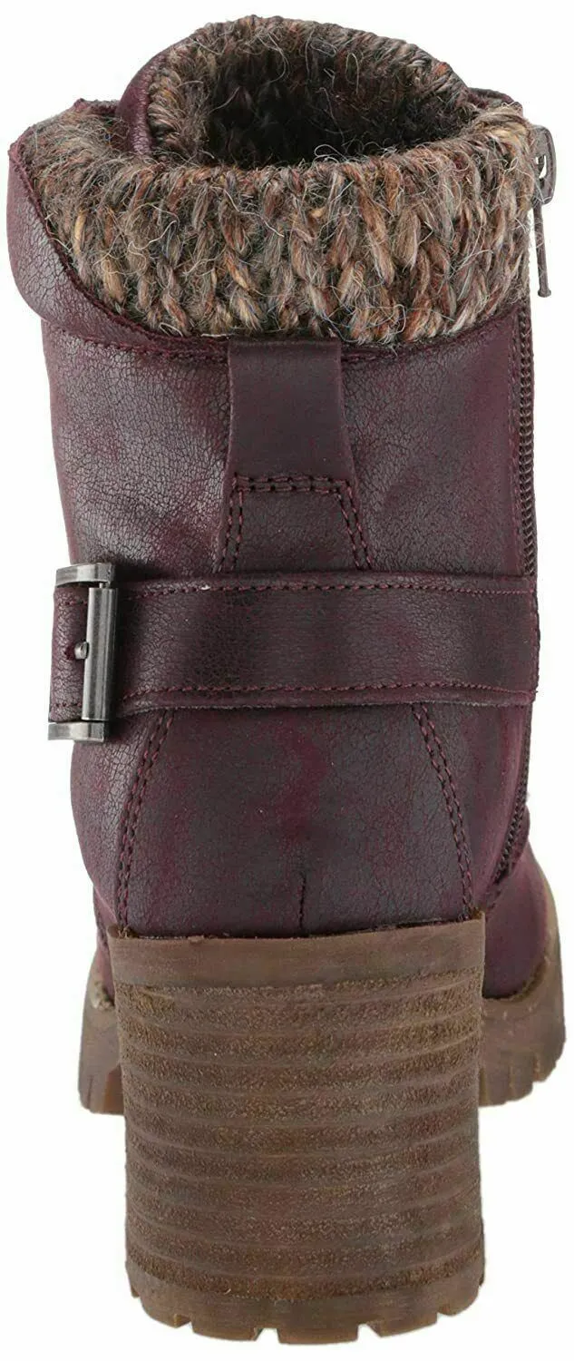 Carlos by Carlos Santana Womens Gibson Ankle Boot Lace Up Red Wine Shoes US 8 M