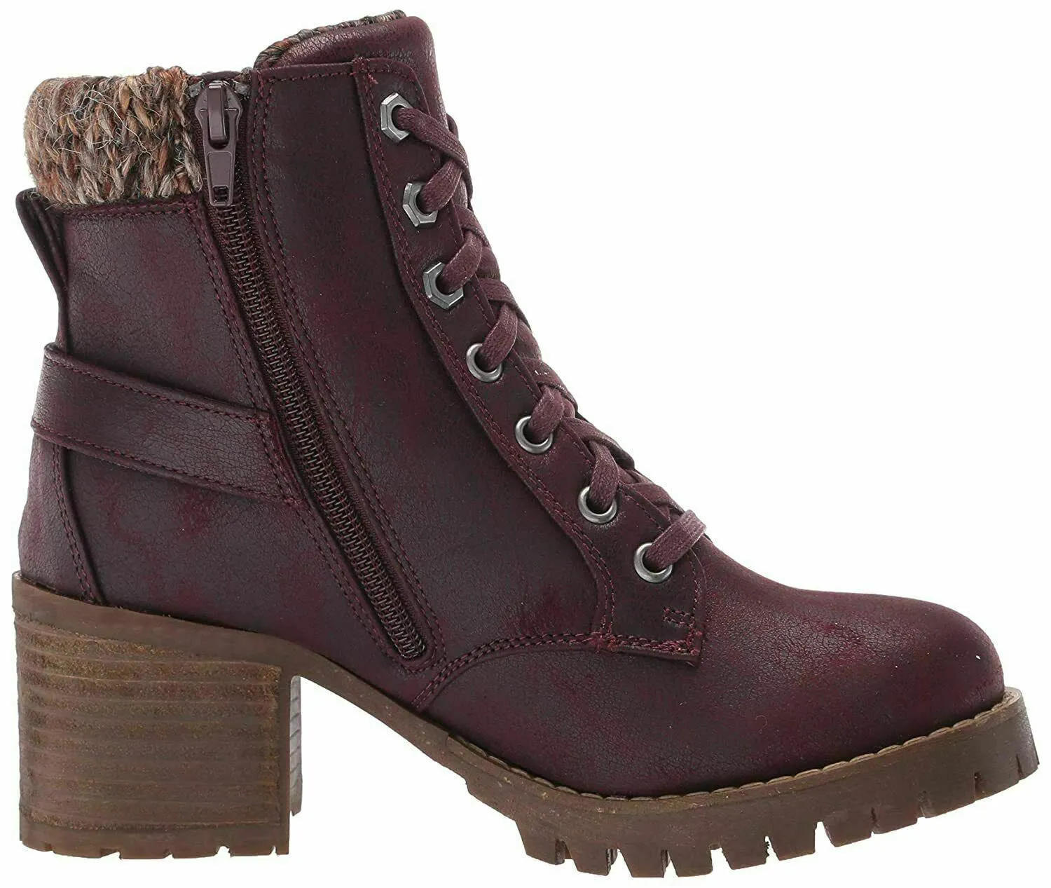 Carlos by Carlos Santana Womens Gibson Ankle Boot Lace Up Red Wine Shoes US 8 M