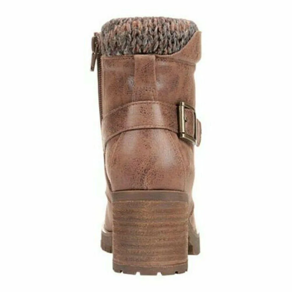Carlos by Carlos Santana Womens Gibson Ankle Boot Lace Up Tan Brown Shoes US 7.5