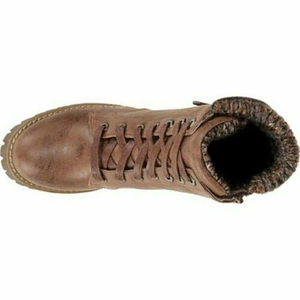 Carlos by Carlos Santana Womens Gibson Ankle Boot Lace Up Tan Brown Shoes US 8 M
