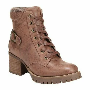 Carlos by Carlos Santana Womens Gibson Ankle Boot Lace Up Tan Brown Shoes US 8 M