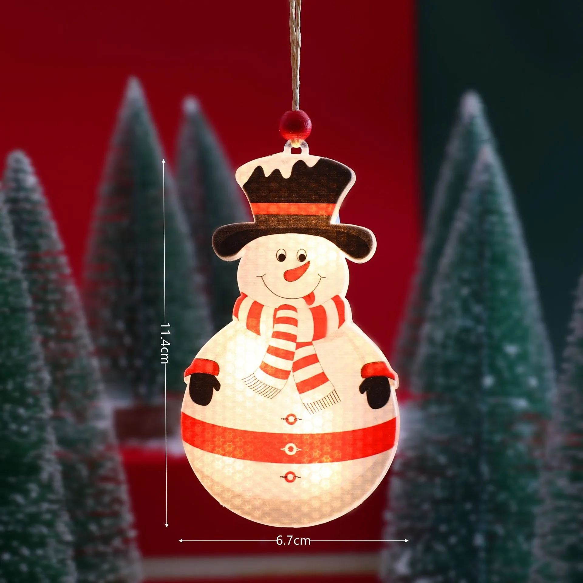 Christmas Hanging Ornaments LED Lights Funny Unique Xmas Tree Fireplace Window Decoration