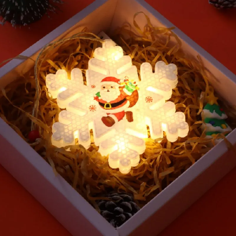 Christmas Hanging Ornaments LED Lights Funny Unique Xmas Tree Fireplace Window Decoration