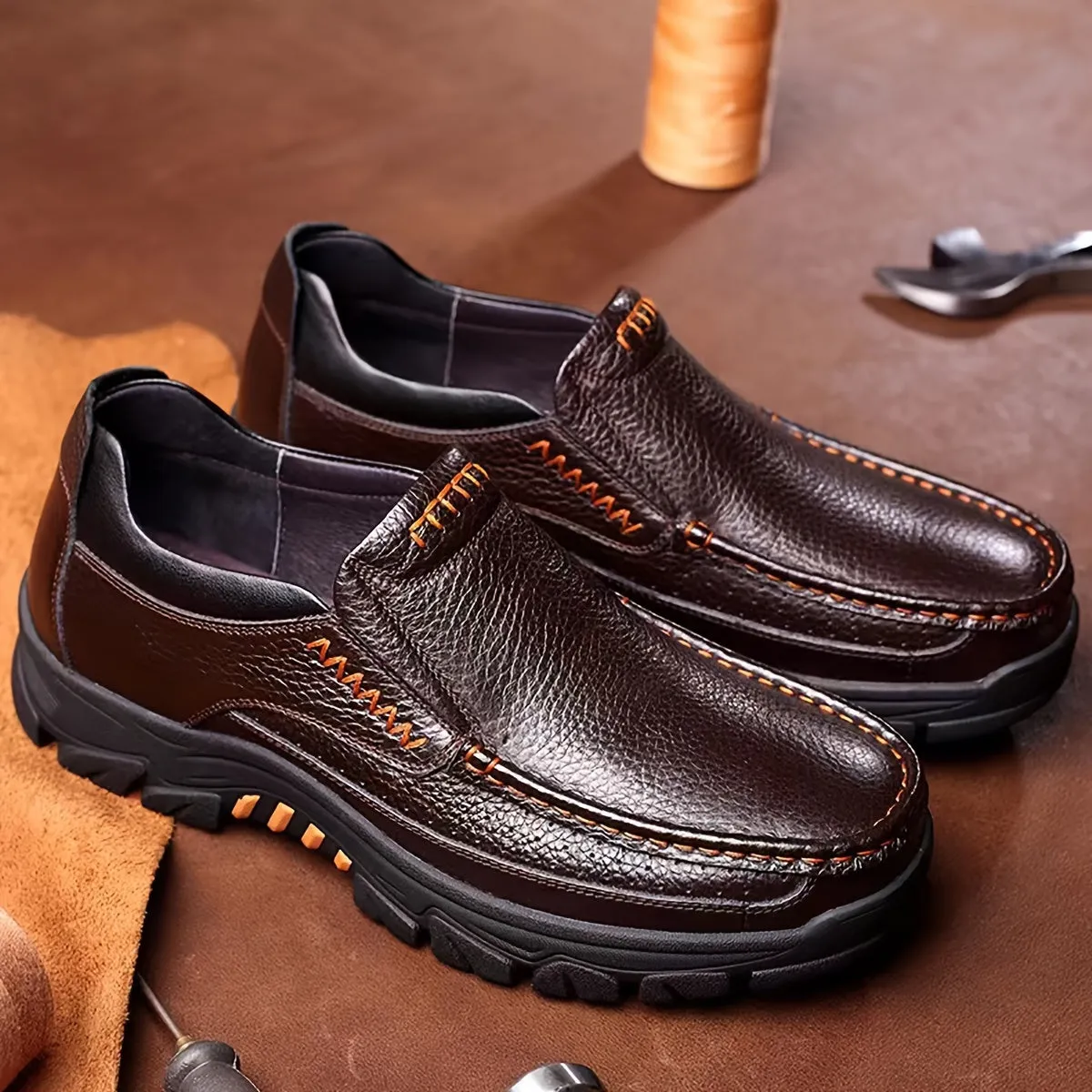 Comfortable Men's Loafers - Lightweight, Breathable, Slip-On Design for Business, Office, Spring, Summer, Autumn - Ideal for Middle-Aged Men's Footwear with Easy Walking Experience