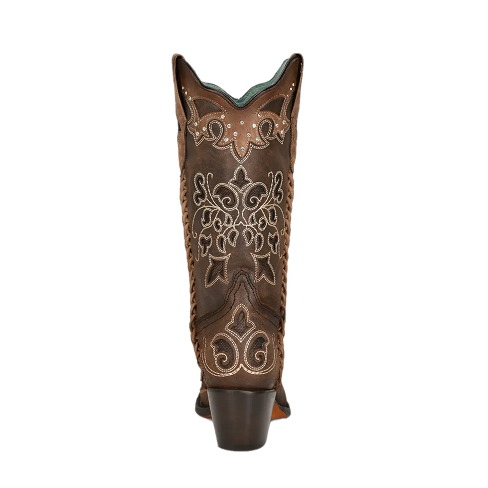 Corral Ladies Inlay & Crystal Embroidery Woven Pointed Toe Boots C3933