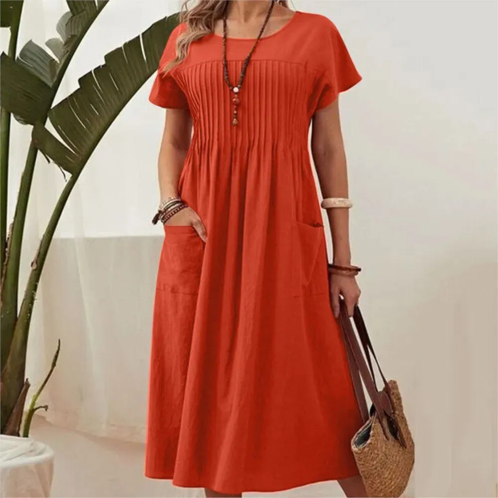 Danika™ | Vintage-Inspired Loose Fit Cotton Dress