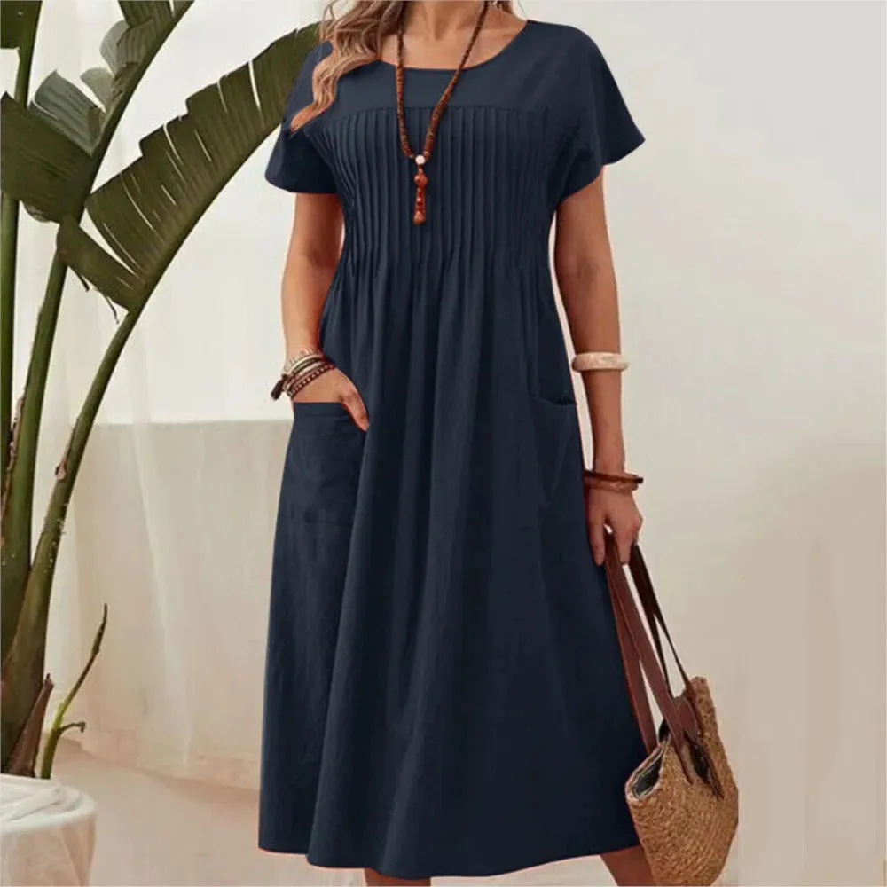 Danika™ | Vintage-Inspired Loose Fit Cotton Dress