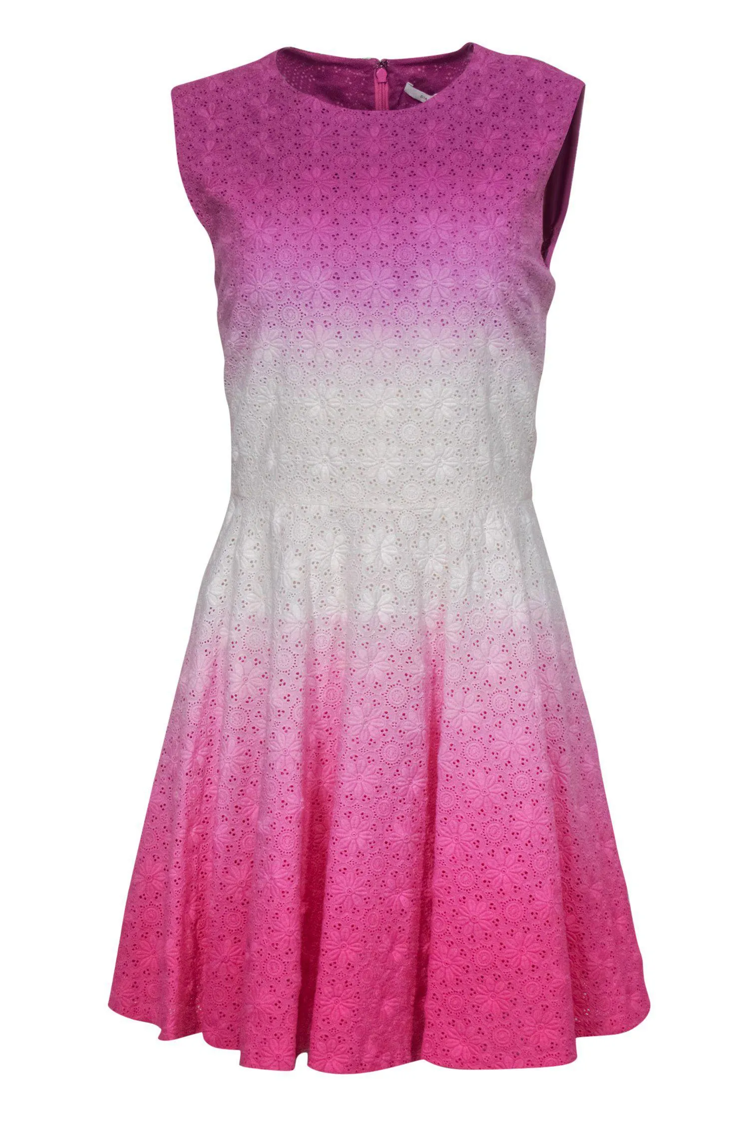 Diane von Furstenberg - Pink & White Ombre Lace Fit & Flare Dress Sz 10