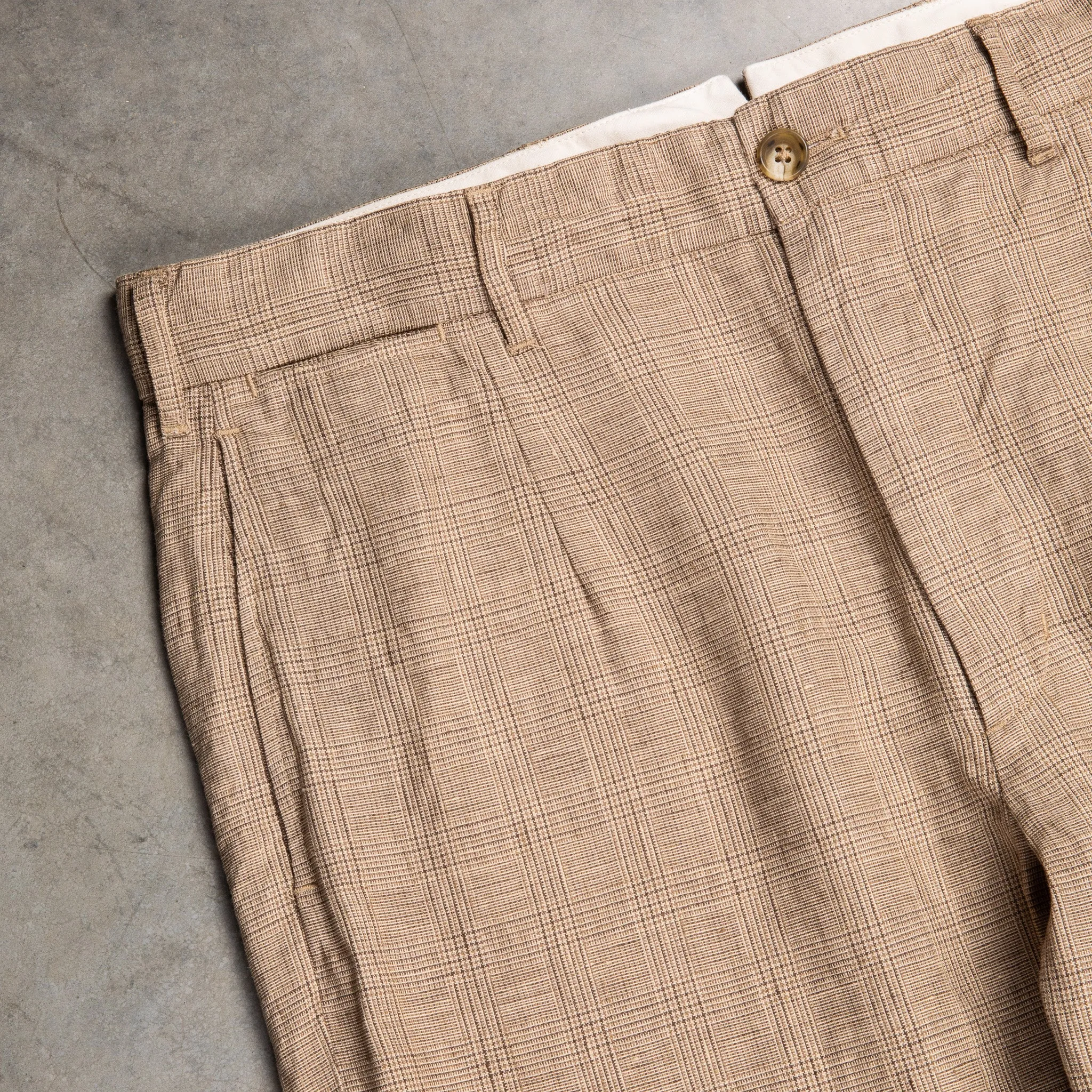 Engineered Garments Andover Pant Beige Linen Glen Plaid