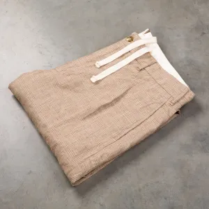 Engineered Garments Andover Pant Beige Linen Glen Plaid