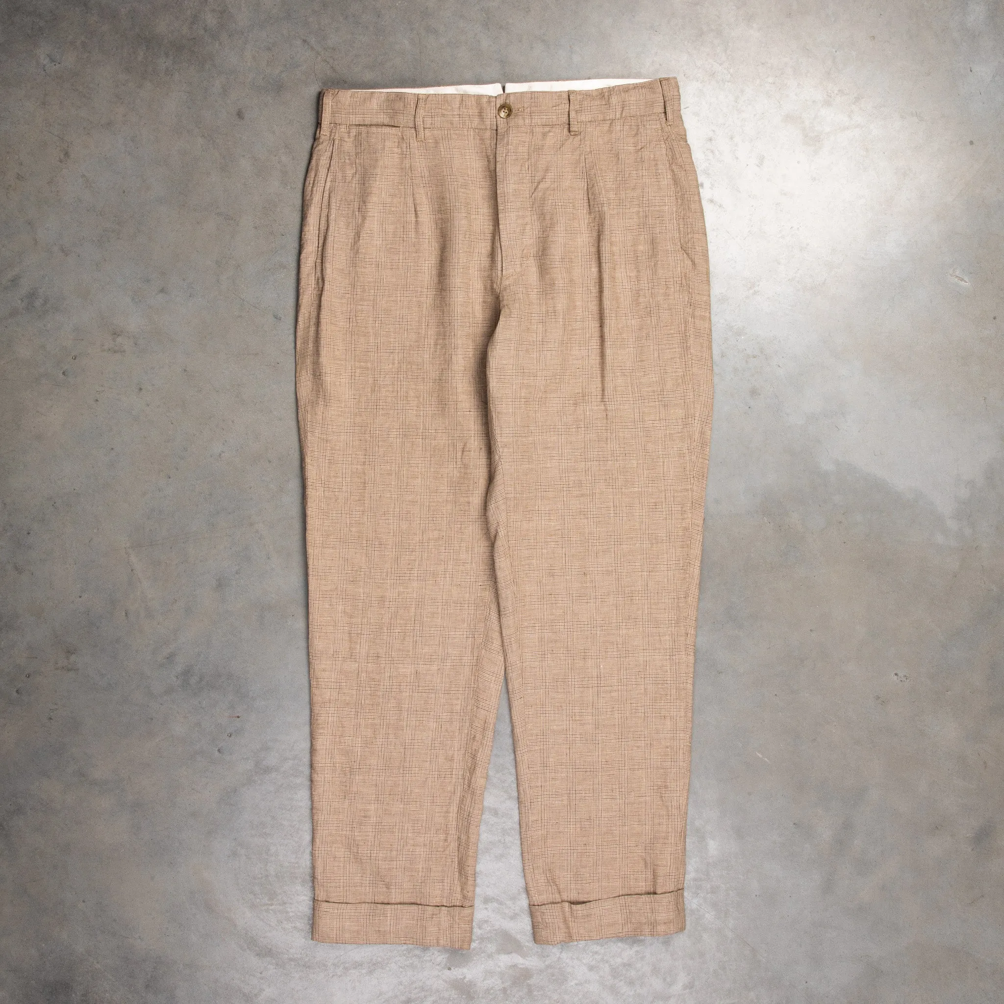 Engineered Garments Andover Pant Beige Linen Glen Plaid