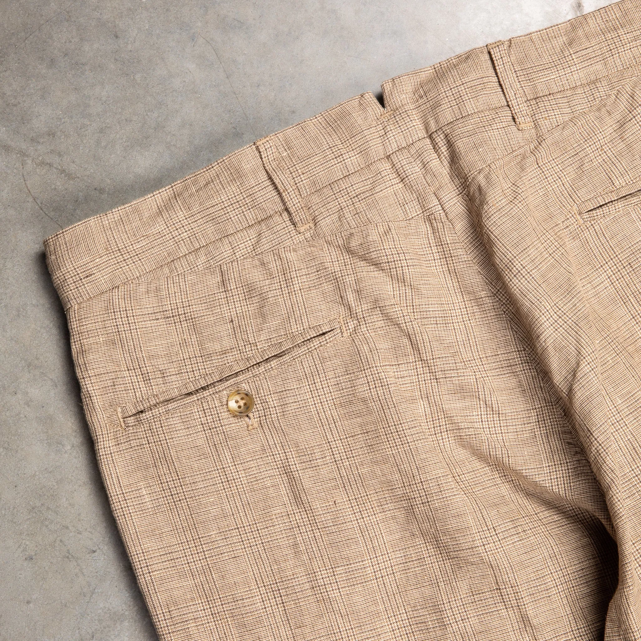 Engineered Garments Andover Pant Beige Linen Glen Plaid