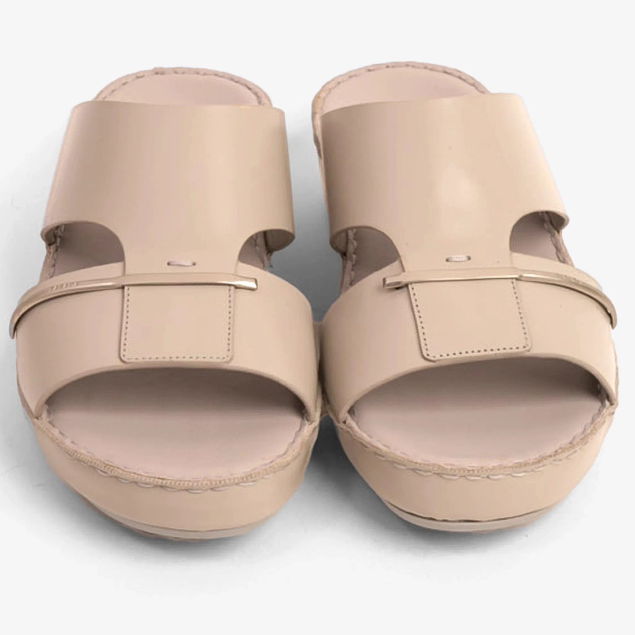 FARADA CLASSIC ARABIC SANDALS WITH GOLDEN DETAILING LIGHT-EARTH