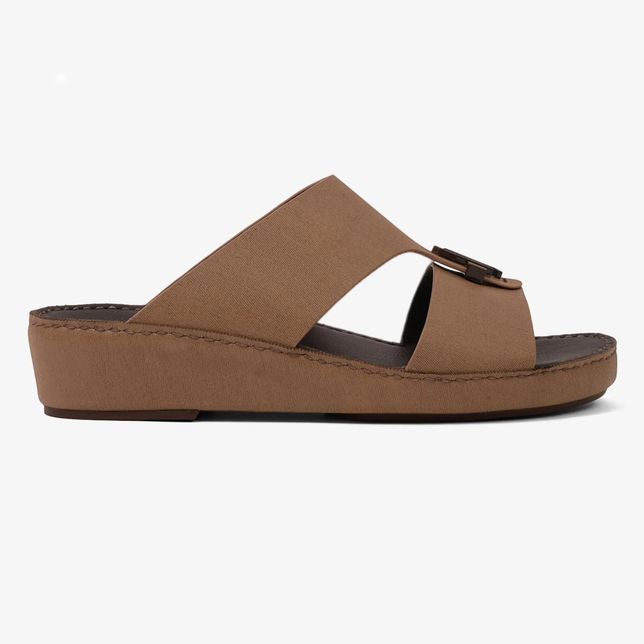 FARADA MENS UNIQUE TEXTURED ACCENT SANDALS DARK SAND