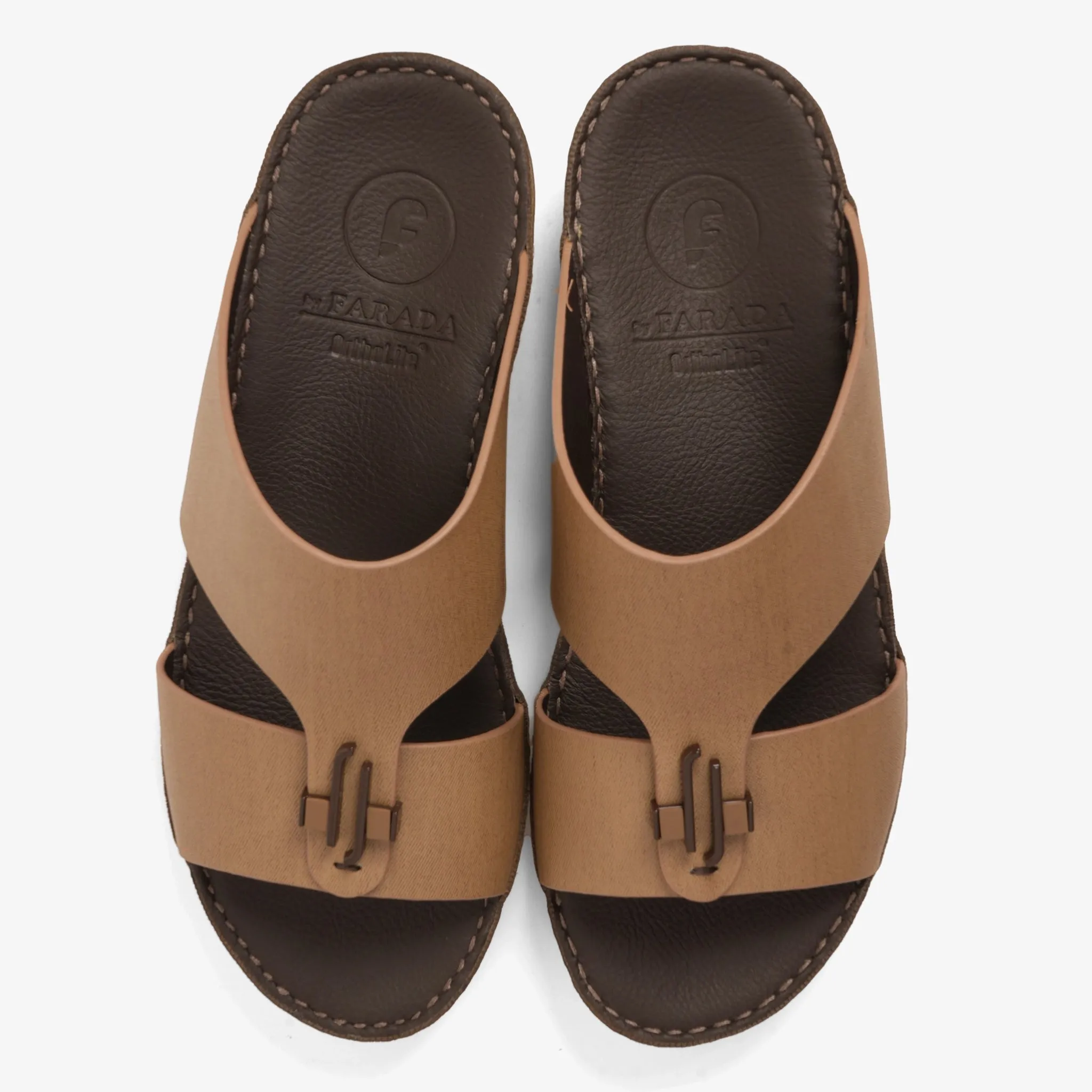 FARADA MENS UNIQUE TEXTURED ACCENT SANDALS DARK SAND