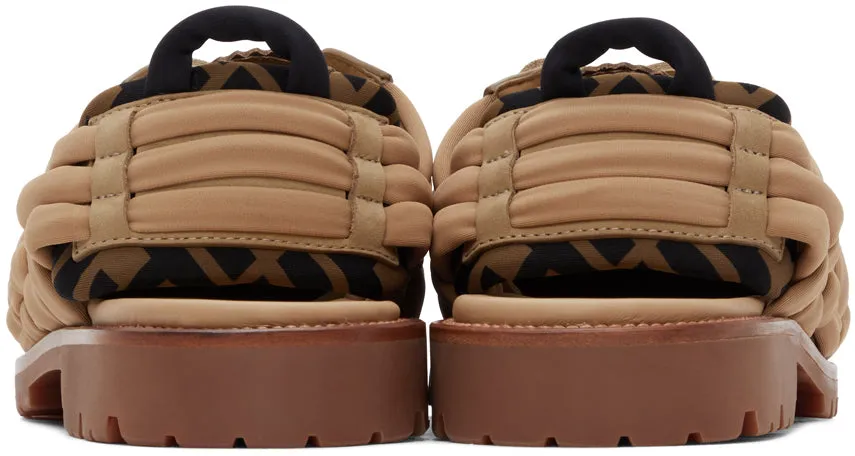 Fendi Beige Nubuck 'FF' Loafers