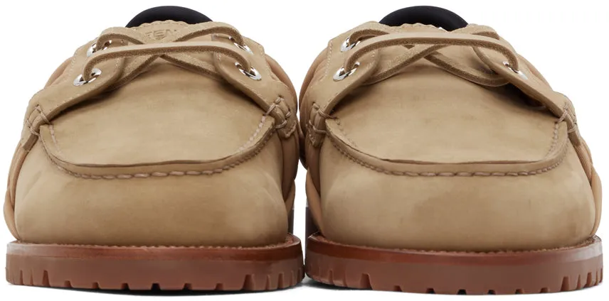 Fendi Beige Nubuck 'FF' Loafers
