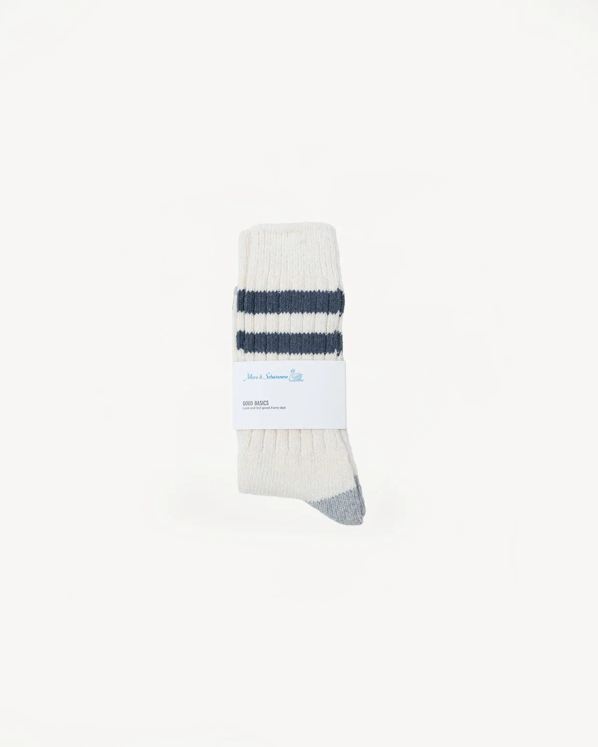 GS05.0265 - Striped Sock - Nature, Denim Blue