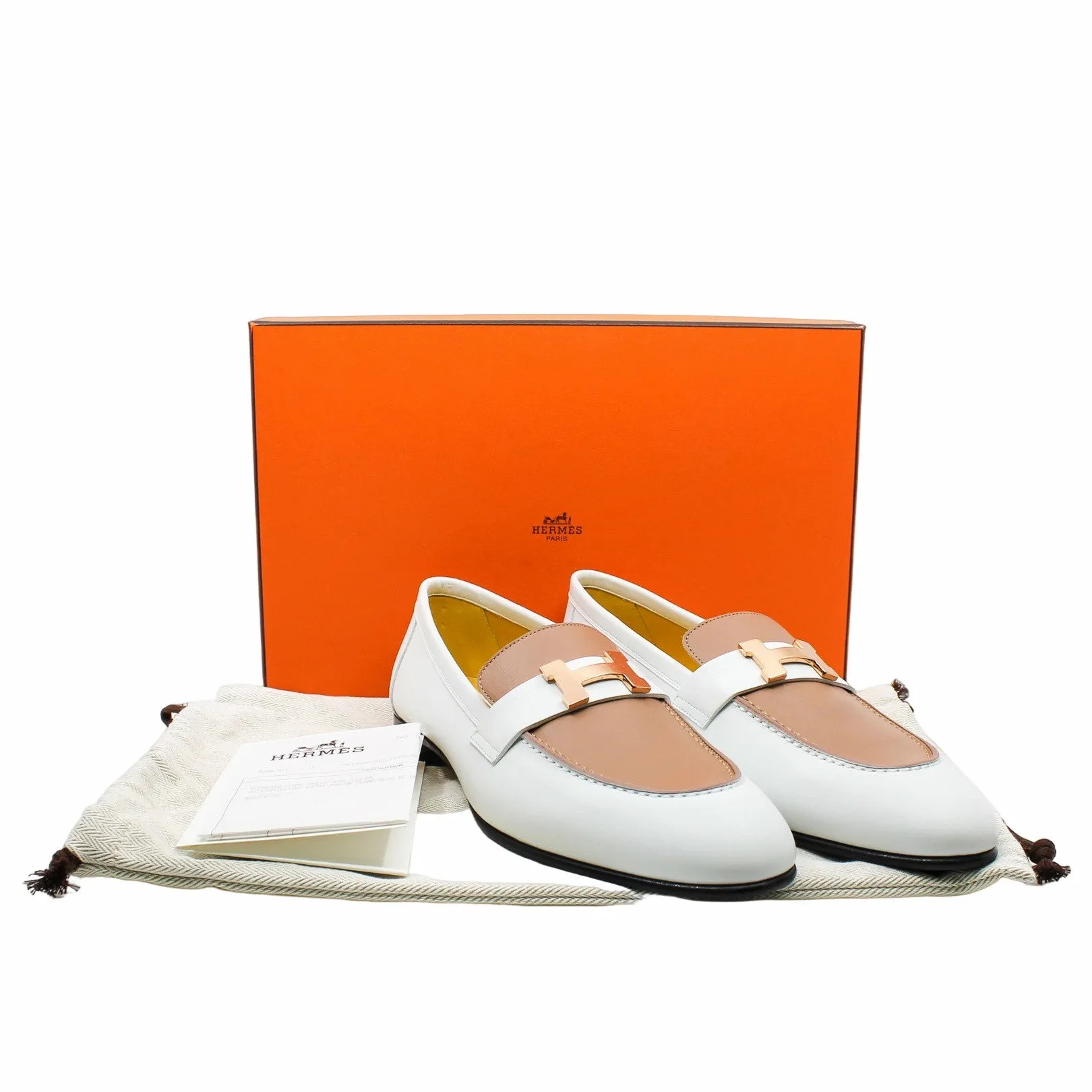 H loafer white mix beige pink rghw buckle #39