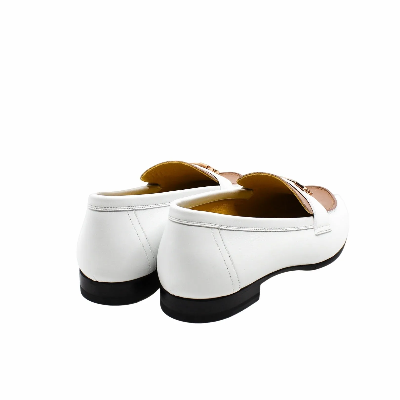 H loafer white mix beige pink rghw buckle #39