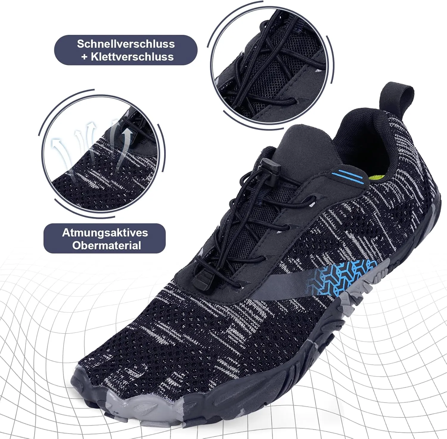 Hike Barefoot Womens Barefoot Shoes Women Minimalist Trail Running Shoes Non-Slip Breathable Wide Toe Shoes Zero Drop Lightweight Hiking Shoes