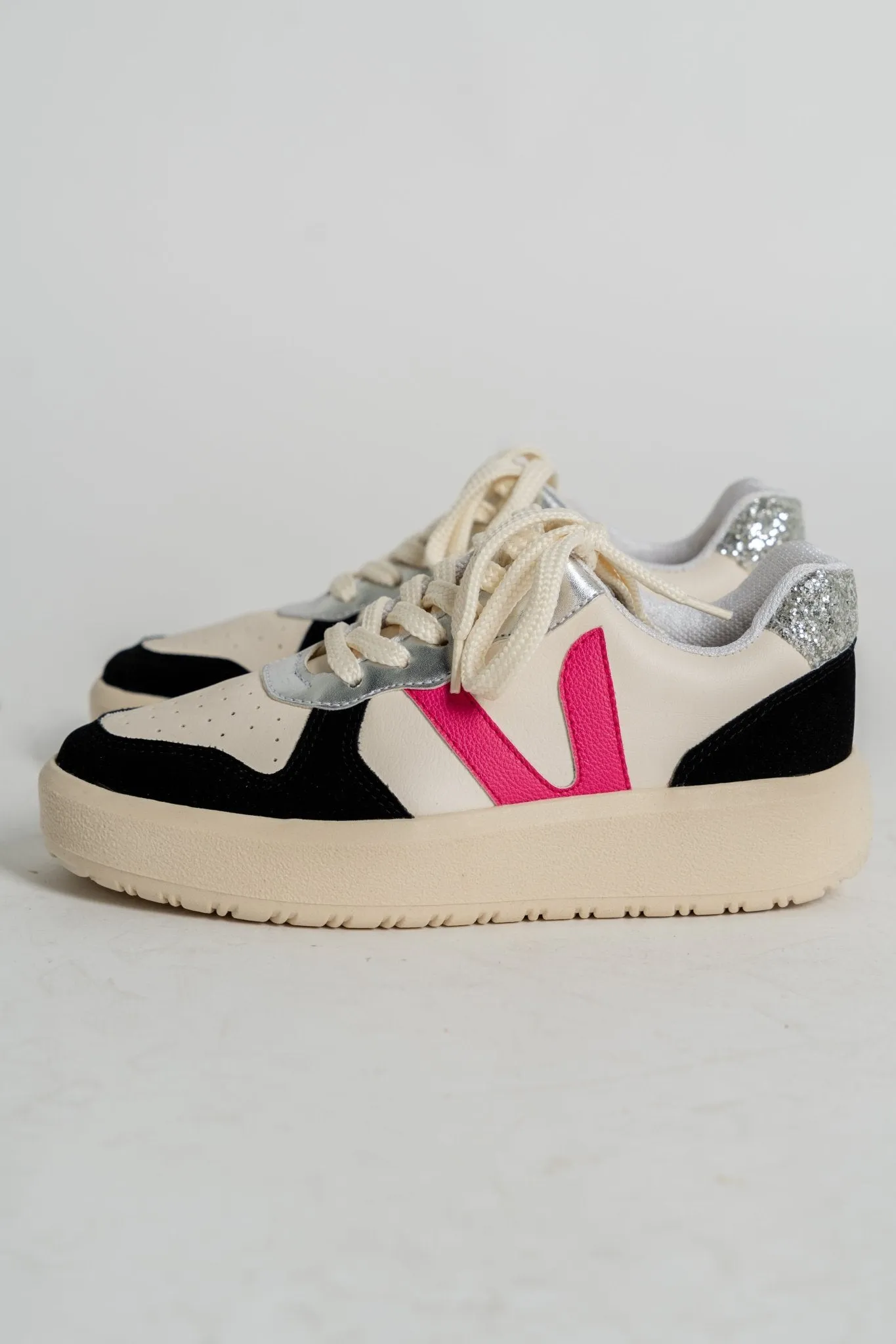 Ivy two tone sneakers fuchsia/black