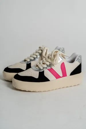 Ivy two tone sneakers fuchsia/black