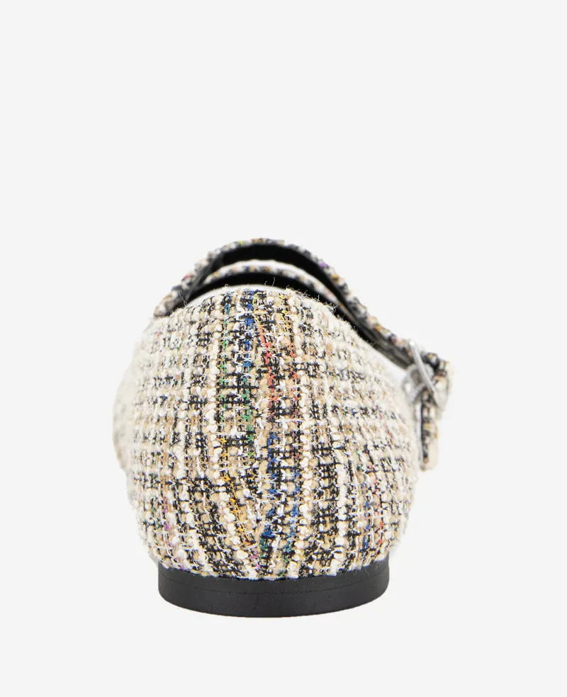 Jasmine Tweed Mary Jane Flat