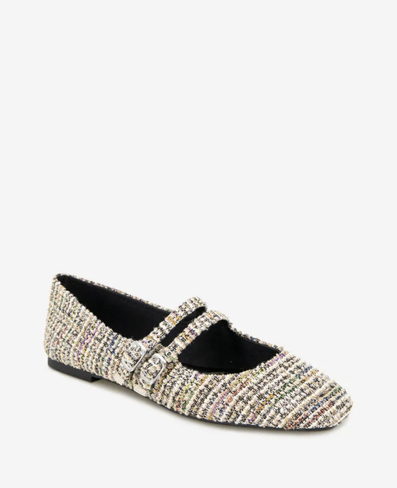Jasmine Tweed Mary Jane Flat