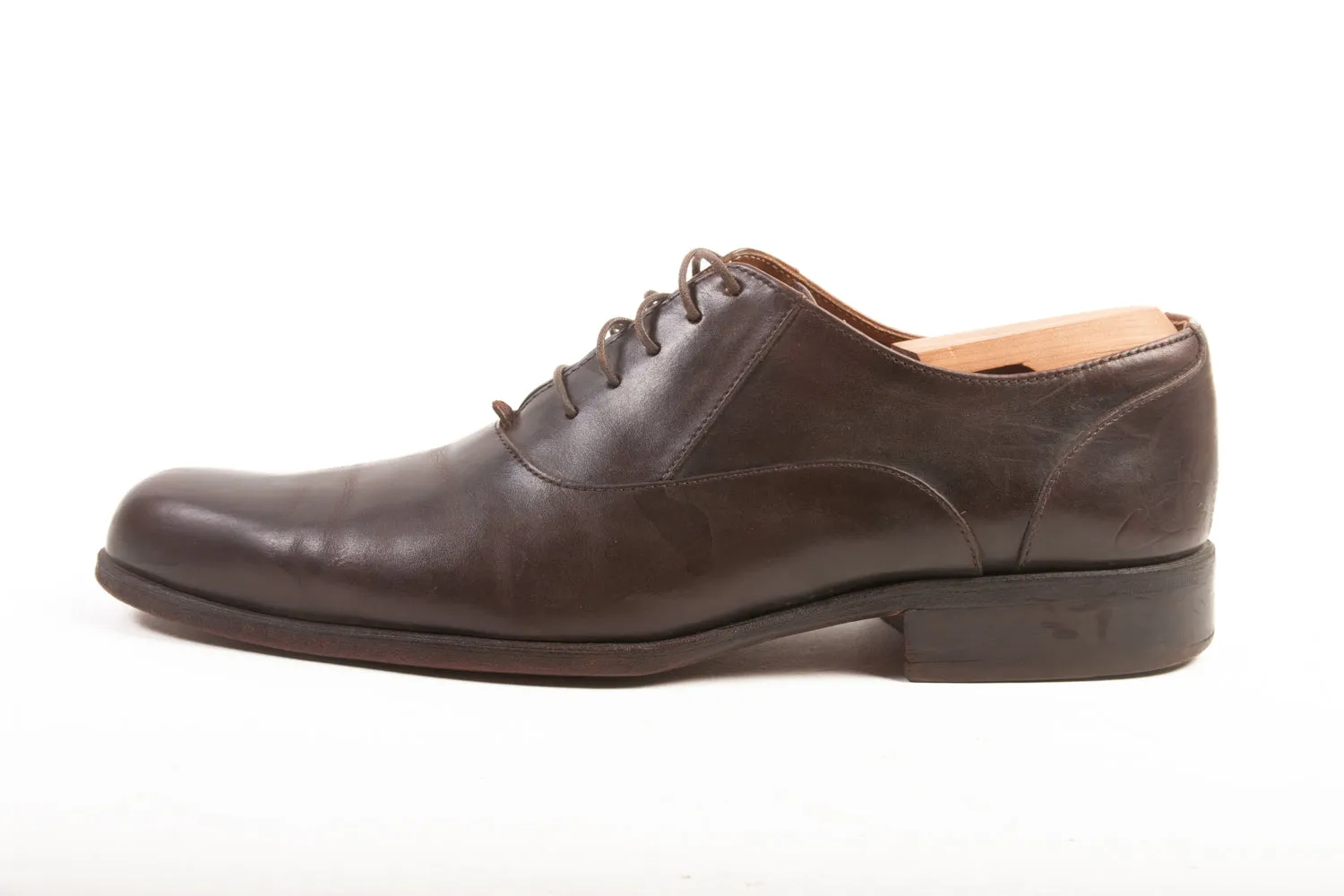 John Fluevog Brown Leather Twin Turbine Oxfords