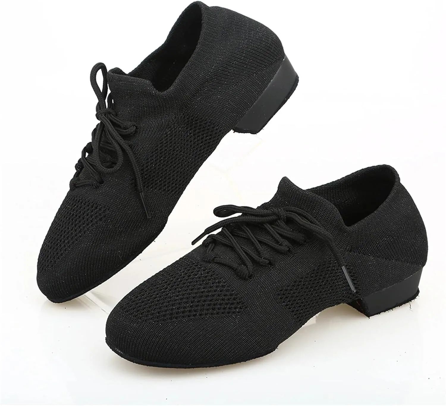 Latin Dance Shoes for Women Dance Shoes for Women Jazz Salsa Ballroom Dancing Shoes Mesh Casual Flat Sprots Shoe Yoga Sneakers(Light Brown,35)