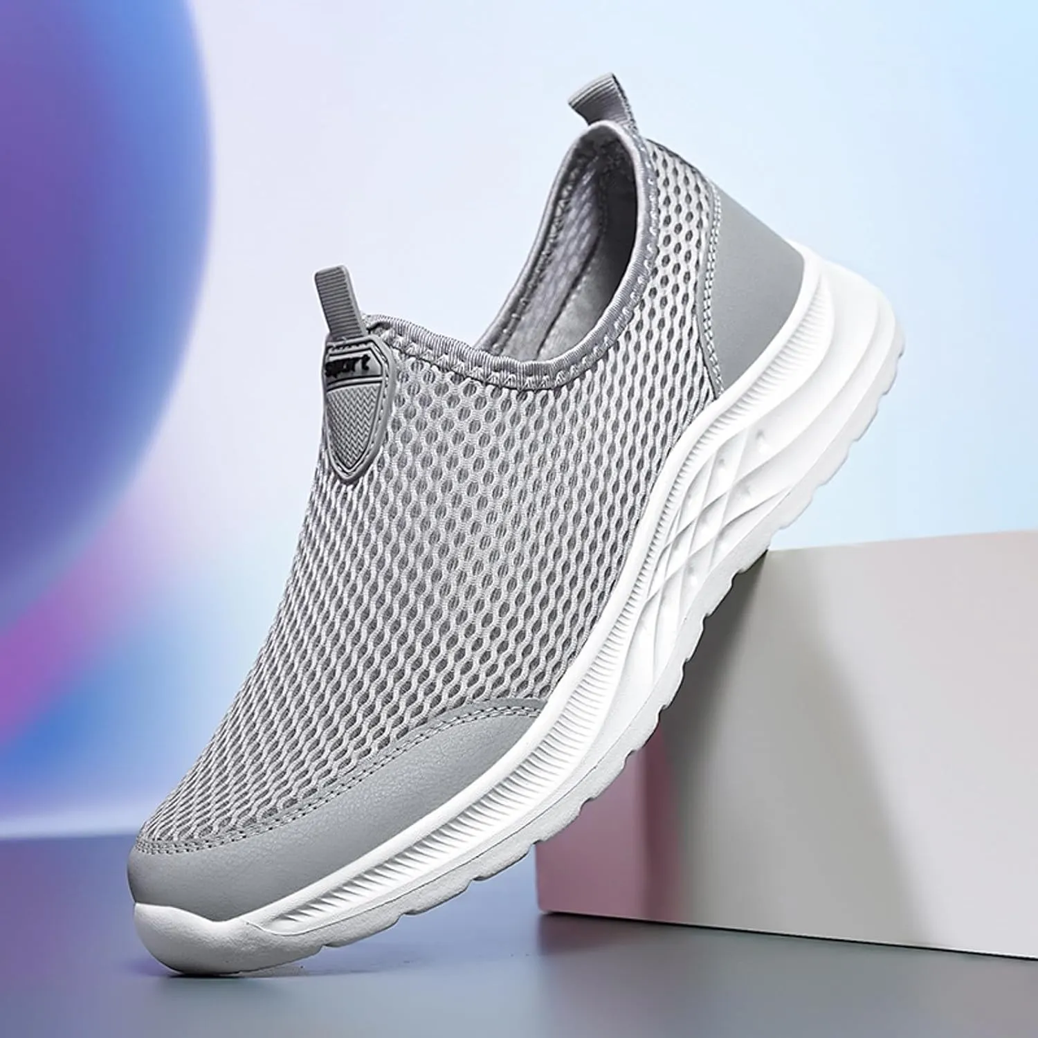 Men Sports Shoes Fashionable New Pattern Mesh Hollow Breathable Comfortable Flat Bottom Lightweight Slip On Seasonal Casual Shoes Casual Sneaker Boots for Men